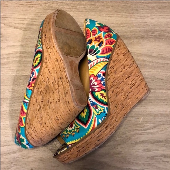 Nine West Wild Things Peep Toe Cork Wedges - NWOT! - Picture 8 of 8